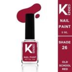 KINDED Nail Paint Long Lasting Lacquer Quick Drying Nail Polish Enamel for Girls Women With One Coat Single Stroke Application (9 ml, Glossy Finish, Shade 26 Old School Red) - Fast UK Delivery - Image 3