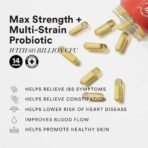 Wellbeing Nutrition Advanced Daily Probiotics + Omega 3 | Clinically Proven 60 Billion CFU, 14 Unique Strains | For Bloating, Indigestion, IBS, Immunity, & Clear Skin | 60 Enteric-Coated Veg Caps - Image 3