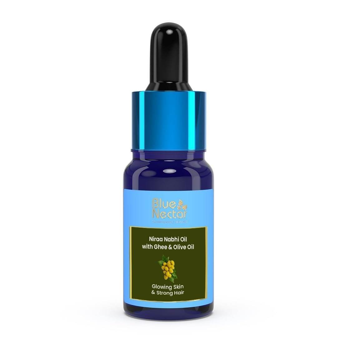 uk41kebB2m0xL-1.jpg Blue Nectar Nabhi Oil with Ghee & Olive Oil | Ayurvedic Belly Button Oil for Glowing Skin & Strong Hair | Deep Hydration & Nourishment | 100% Natural Ingredients (22 Herbs, 10ml) - Fast UK Delivery - Image 1
