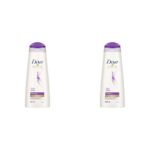 Dove Daily Shine Shampoo 340 ml|| For Dry and Damaged Hair|| Strengthening Shampoo Gives Smooth and Strong Hair - Mild Daily Shampoo for Men & Women (Pack of 2) - Fast UK Delivery