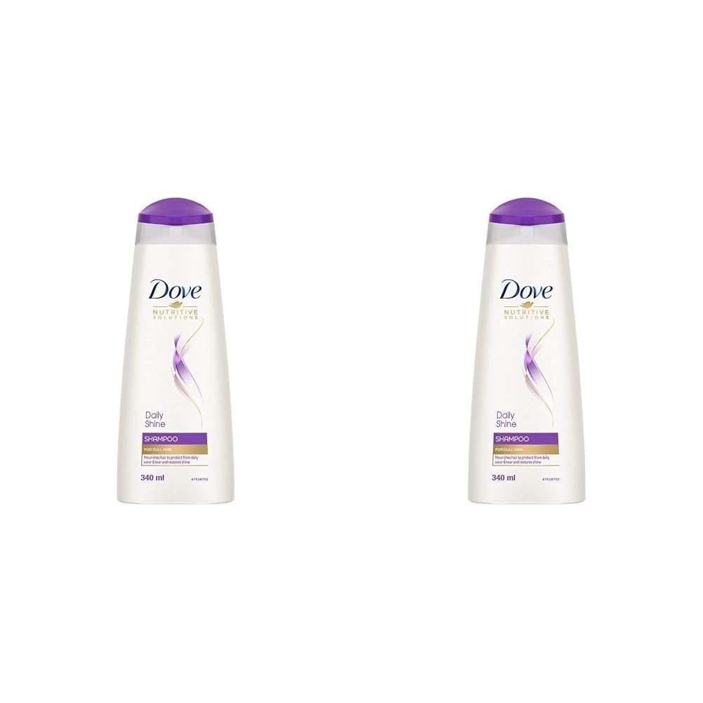 uk41kmARjJ82L-1-1.jpg Dove Daily Shine Shampoo 340 ml|| For Dry and Damaged Hair|| Strengthening Shampoo Gives Smooth and Strong Hair - Mild Daily Shampoo for Men & Women (Pack of 2) - Fast UK Delivery - Image 1
