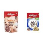Kellogg's Crunchy Granola Chocolate & Almonds, Cereals, Multigrain Flakes 450g + All Bran Wheat Flakes, Protein, Fibre, Iron, vitamin B1,B2,B3 and B6, Low Fat, B12 and Folate Cholesterol Free 425g - Fast UK Delivery - Image 2