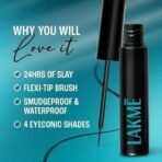 LAKME Eyeconic Liquid Eye Liner, Black, Long Lasting Matte Waterproof Liner - Smudge Proof, Transfer Proof Eye Makeup For 24 Hrs, 4.5 Ml - Fast UK Delivery - Image 6
