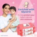 Johnson's Baby Wet Wipes | 216 Wipes | Alcohol & Soap Free | Prevents Rashes & Redness | with 3X Moisturising Lotion | As Mild as Pure Water | Enriched with Glycerin | - Fast UK Delivery - Image 6