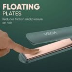 Vega Salon Smooth Hair Straightener for Women with Ceramic Coated Plates, Quick Heatup & Travel Friendly, Travel Lock, Green (VHSH-42) - Fast UK Delivery - Image 7