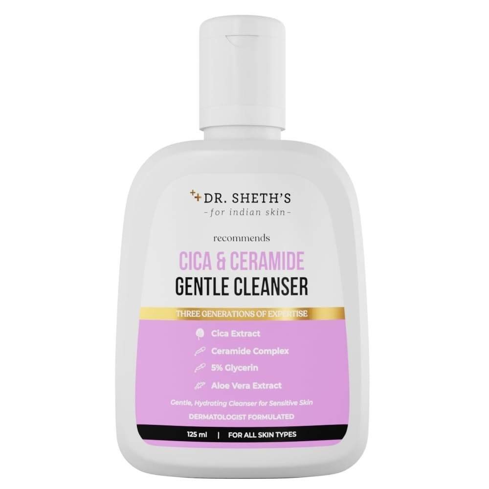 uk41nOsksykoL-1-1.jpg Dr. Sheth's Cica & Ceramide Gentle Cleanser|Hydrating Face Wash For Normal, Dry & Sensitive Skin|With 5% Glycerin & Aloe Vera|Face Wash For Men & Women|125Ml - Fast UK Delivery - Image 1