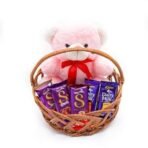 Cadbury Dairy Milk Silk Special Valentine's Gift Basket with Teddy Bear, 222 g - Fast UK Delivery - Image 2