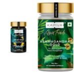 Kapiva Shilajit Gold 60 Capsules Contains 24 Carat Gold Boosts 100% Ayurvedic & Kapiva Ashwagandha Gold Capsules 183rd day harvested Potent Nagori Ashwagandha With Gold For Men & Women (60 Capsules) - Fast UK Delivery - Image 2
