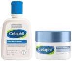 Cetaphil Oily Skin Cleanser Daily Oily Acne Prone Skin Gentle Foaming 125Ml Optimal Hydration Daily Cream 50g Lightweight Moisturizer & Fast Absorption Hyaluronic Acid Blue Daisy Extract Niacinamide - Fast UK Delivery - Image 2