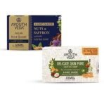 Ayouthveda Ayurvedic Herbal Soap Combo, Nuts & Saffron Luxury Castile Soap & Delicate Skinpure Castile Soap (110g Each) | With the Goodness of Coconut & Saffron | Gentle Skin Cleanser For Daily Use - Fast UK Delivery - Image 2