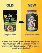 True Elements Whole Oatmeal 1kg | Overnight Oats | Breakfast Food | Healthy Diet | Oatmeal for breakfast | Oats with Chia Seeds, dryfruits and nuts | No added refined sugar | 68% Rolled Oats, Chikoo, Banana, Fig, Strawberry, Apple | 9.8g Protein - Fast UK Delivery - Image 7