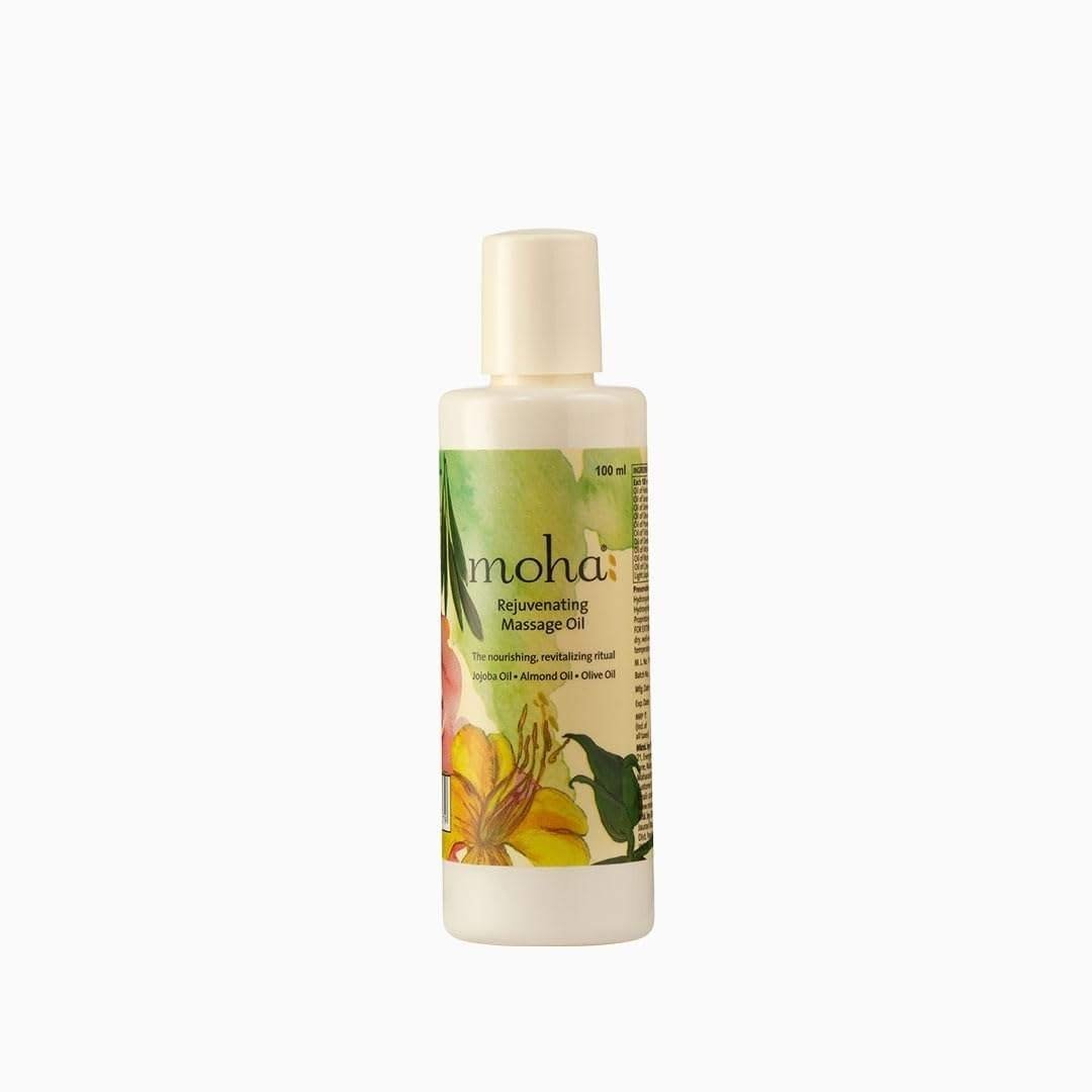 uk41orglFiiPL-1-1.jpg moha: Rejuvenating Massage Oil with Jojoba Oil, Almond Oil and Olive Oil For De-stresses and Tones the Skin -100ml (Pack of 1) - Fast UK Delivery - Image 1
