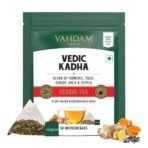 VAHDAM, Vedic Kadha Herbal Tea Bags - 50 Pyramid Tea Bags| Caffeine Free, Non-GMO, Gluten-Free | 100% Pure Herbal Tisane - Earthy & Savory | Whole Loose-Leaf Tea Bags | Resealable Ziplock Pouch - Fast UK Delivery - Image 2
