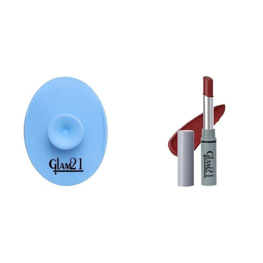 uk41pUFdPhnqL-1-1.jpg Glam 21 Silicone Face Cleanser Scrubber (Small) Long Lasting Non-Transfer Lipstick|Creamy Matte Formula - 2.8gm|Rouge-23 - Fast UK Delivery - Image 1