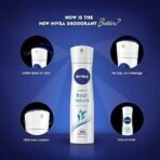 Nivea Female Fresh Natural Deodorant Spray , 150Ml (Pack Of 3) - Fast UK Delivery - Image 4