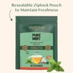 VAHDAM, Pure Mint Herbal Tea Bags - 50 Pyramid Tea Bags | Caffeine Free, Non-GMO, Gluten-Free | 100% Pure Herbal Tisane - Sweet & Minty | Whole Loose-Leaf Tea Bags | Resealable Ziplock Pouch - Fast UK Delivery - Image 4