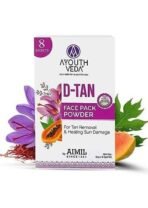 Ayouthveda D-TAN Face Pack Powder for Tan Removal, Prevents Sun Damage & Boosts Skin Health | with Goodness of Papaya, Aloevera & Saffron|For Glowing & Hydrated Skin (10gX8Sachets)(Pack of 1) - Fast UK Delivery - Image 2