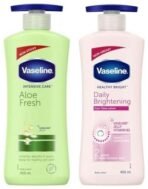 Vaseline Healthy Bright Body Lotion 400 ml & Vaseline Intensive Care Aloe Fresh Hydrating Body Lotion 400 ml - Fast UK Delivery - Image 2