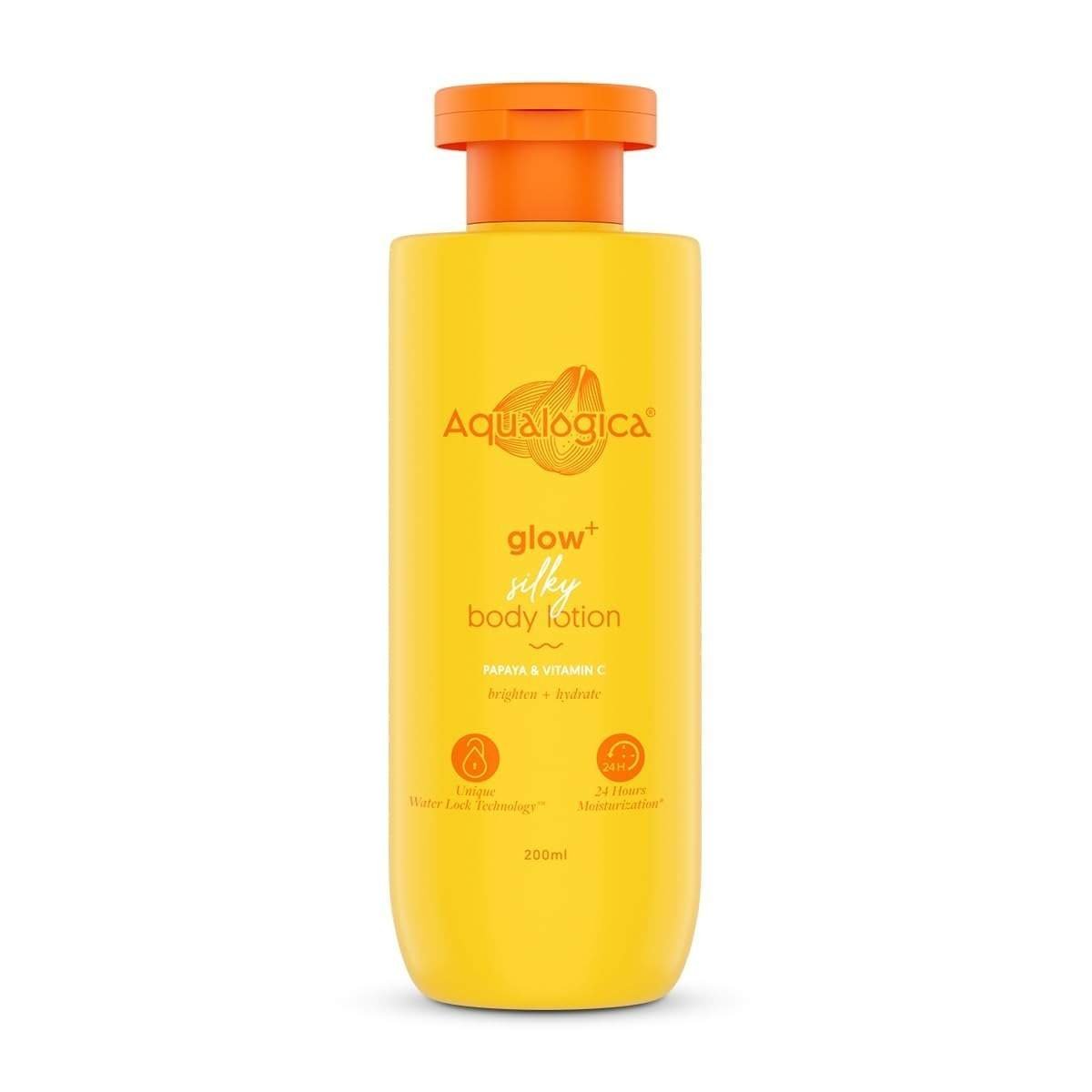uk41rhWmju4AL-1-1.jpg Aqualogica Glow+ Silky Body Lotion for 24-Hour Moisturization with Papaya & Vitamin C- 200 ml | Hydrates & Nourishes | Non-Sticky | For Normal to Dry Skin - Fast UK Delivery - Image 1