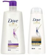 Dove Daily Shine Shampoo, 650 ml & Dove Intense Repair Conditioner 335 ml, With Keratin Actives to Smoothen Dry and Frizzy Hair - Deep Conditions Damaged Hair for Men & Women - Fast UK Delivery - Image 2