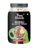 True Elements Muesli No Added Sugar 1 Kg | Sugar Free Cereal | Diet Food | Healthy and Quick Breakfast | No Malt Extract, No Malitol, No Sweetners or Flavourings | Oats, Wheat Flakes & Jowar | Crunchy Almonds, Seeds & Freeze dried fruits | 15g Clean Protein - Fast UK Delivery - Image 2