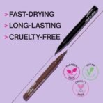 Wet n Wild Megaliner Liquid Eyeliner, Rich, Fluid and Pigmented Formula with Precise and Flexible Applicator, Dries Quickly, Black Shade - Fast UK Delivery - Image 6