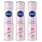 Nivea Deodorant Pearl and Beauty for Women, 150ml (Pack of 3, Spray) - Fast UK Delivery - Image 2