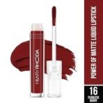 Hilary Rhoda Power Of Matte Liquid Lipstick | Buildable Colour | Long Lasting & Matte Finish | Lightweight & Non-Drying Formula | Smudge Proof & Non-Transferable | 3ml (Fearless Berry - Shade 16) - Fast UK Delivery - Image 3