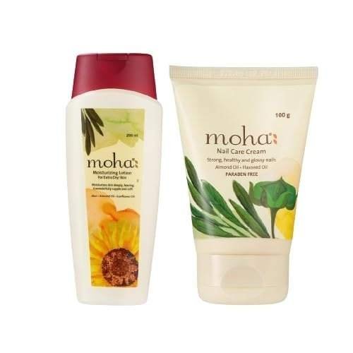 uk41tdKDogyyL-1-1.jpg Moha Moisture Lotion 200 ml & Nail Cream 100Gm | 48H Moisturization | Refreshing Hydration | Non Sticky Feel For Men & Women - Fast UK Delivery - Image 1