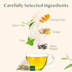VAHDAM, Lemon Ginger Green Tea Bags - 50 Pyramid Tea Bags | Low Caffeine, Non-GMO, Gluten Free | Fruity Flavor - Zesty Lemon & Orange Peel | Resealable Ziplock Pouch | Brew Hot or Iced Tea - Fast UK Delivery - Image 3