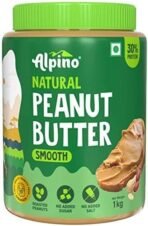 ALPINO Natural Peanut Butter Smooth 1kg - Made with 100% Roasted Peanuts - 30g Protein & ALPINO Natural Peanut Butter Smooth 400g - Made with 100% Roasted Peanuts - 30g Protein - Fast UK Delivery - Image 3