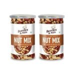 Berries And Nuts International Nuts Mix | Pecan, Brazil, Hazel, Macadamia, Almonds, Pista, Walnuts | 400 Grams | 2 Bottles Of 200 Grams, Dry Fruit - Fast UK Delivery - Image 2