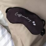 mcaffeine Caffeinating Sleeping Eye Mask, Breathable, Lightweight & Ultra-Comfortable, Gender Neutral & Travel Friendly, Made Of Pure Mulberry Silk - Black - Fast UK Delivery - Image 3