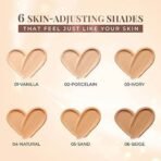 Just Herbs Serum Foundation for Face Makeup with SPF30+ Dewy Finish Full Coverage Makeup Foundation For All Skin Types 20 ml - Fast UK Delivery - Image 5