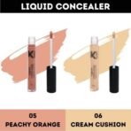 KINDED Liquid Concealer Full Coverage Colour Corrector Contour Waterproof HD Pro Master Series for Dry & Oily Skin Dark Circles & Spots (Creamy Matte, Peachy Orange & Cream Cushion Combo, 6 ml each) - Fast UK Delivery - Image 3