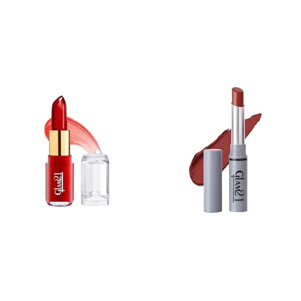 uk41utWGGx7AL-1-1.jpg Glam 21 Jelly Pop fruity gel lipstick| Moisturising | Glossy Finish 02- Strawberry Red, 3.5gm & Long Lasting Non-Transfer Lipstick|Creamy Matte Formula - 2.8gm|Fliter Coffee-15 - Fast UK Delivery - Image 1