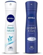 Nivea Female Deodorant Spray, Protect & Care, 150Ml And Deodorant Spray, Fresh Natural, 150Ml, Pack Of 1 - Fast UK Delivery - Image 2