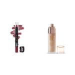 Glam 21 Lip Seduction Non- Transfer Crayon Lipstick|Mauve|13 Velvet Touch Oil Control Silk Foundation|Waterproof, High Coverage|SPF 35 Long Lasting|Beige-50gm - Fast UK Delivery