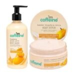 mCaffeine Pumpkin Spice Cleanse & Detan Duo for Glowing Skin| Mildly Cleanses, Exfoliates, Detans|Pumpkin Body Wash - 300ml & Pumpkin Body Scrub - 175 g | Sweet & Spicy Pumpkin Aroma for Men & Women - Fast UK Delivery - Image 2