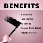 Fashion Colour Platinum 24 Hour Volume Mascara | Highly Pigmented Colour | Mascara For Women | Volumising Mascara | Up to 24 Hours Stay | Waterproof with Intense Jet Black Color | (10gm) - Fast UK Delivery - Image 5