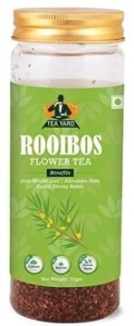Tea Yard Rooibos Flower Tea Low Caffeine |Natural Flavoured Beverage | Decaf Herbal Tea, Refreshment Drink, Healthy Tisane in Pet Jar (70g) - Fast UK Delivery - Image 2