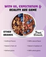 True Elements Crunchy Granola Dark Chocolate 900g - Granola for Breakfast | 23% Berries, Seeds & Almonds | 100% Wholegrain Cereal | Healthy and Tasty Breakfast - Fast UK Delivery - Image 7