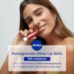 NIVEA Shine Caring Lip Balm, Pomegranate, 4.8G, Red - Fast UK Delivery - Image 4