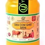 Yugmantra Organic Foods 100% Pure Natural Desi Rathi Cow Ghee - Prepared from A2 Milk Bilona Method-Immunity Superfood (650 ml Glass Bottle) - Fast UK Delivery