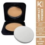 KINDED Compact Powder with SPF for Face Makeup Absolute Mattifying Oil Control Super Stay Long Lasting Waterproof Weightless Dry Oily All Skin Matte Finish (9 g, 02 Natural Sand) - Fast UK Delivery - Image 3