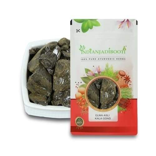 uk41xmMTL2TFL-1-1.jpg IndianJadiBooti Kala Gond - Goond Siyah - Elwa Asli - Aloe Vera Gum - Aloevera Gond - Aloe Barbadensis, 100 Grams - Image 1