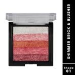 FASHION COLOUR Shimmer Brick and Blusher 2 in 1 | Easy-To-Blend Formula | Weightless | Waterproof | Available in Gorgeous Shades | Multi-Use | Multicolour | 8g | Shade 01 - Fast UK Delivery - Image 4