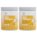 Wellbeing Nutrition Glow Collagen with Glutathione | Collagen Supplements for Women & Men | Marine Collagen Powder with SkinAx, Resveratrol, Bromelain & Goji Berry | 250g - Pina Colada Flavor