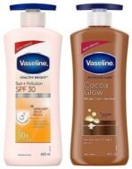 Vaseline Intensive Care Cocoa Glow Body Lotion, 400ml & Sun & Pollution Protection SPF 30 Body Lotion, 400ml - Fast UK Delivery - Image 2