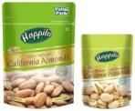 Happilo 100% Natural Premium California Almonds 1kg Value Pack Pouch & Happilo Premium Californian Roasted and Salted Pistachios, 200g (Pack of 1) - - Fast UK Delivery